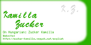 kamilla zucker business card